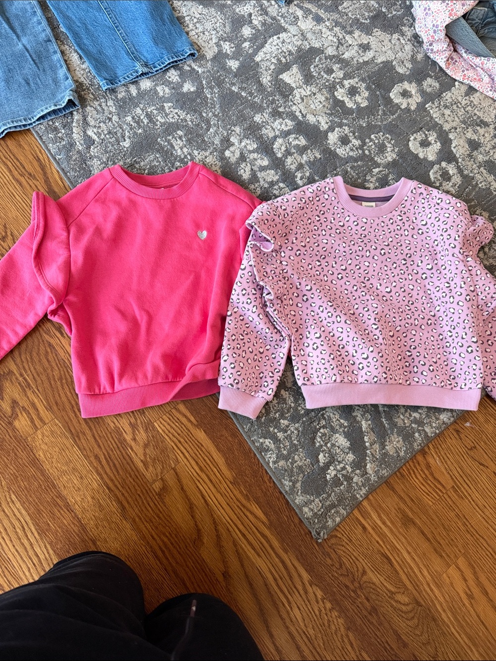 Tucker + Tate Girls' Hot Pink & Light Pink Leopard Sweatshirts